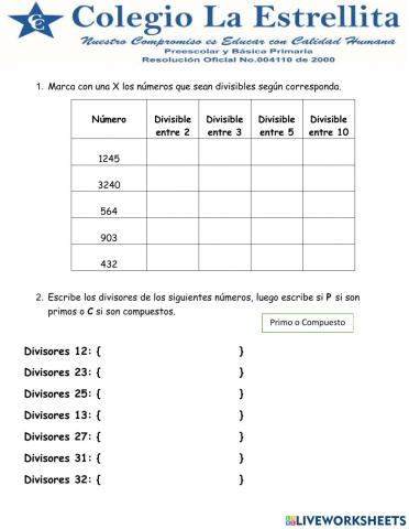 Criterios de divisibilidad