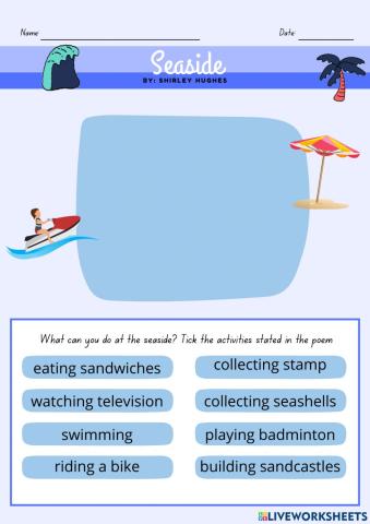 Seaside by Shirley Hughes It's Lit Reading