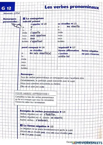 Les verbes pronominaux