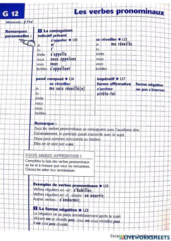 Les verbes pronominaux