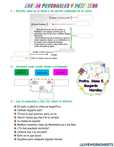 Cartas personales y deícticos