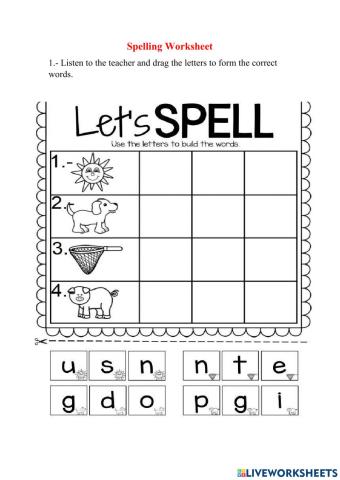 Spelling Worksheet