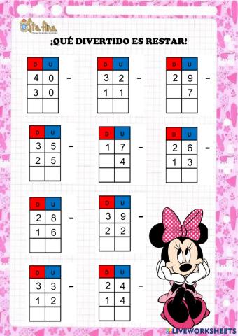 Restas de dos cifras