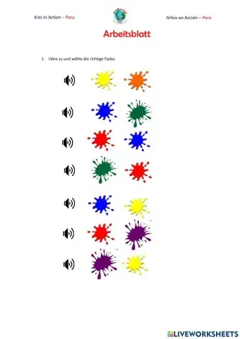 KINDISCH A1.1 - UNTERRICHT 2 - Die Farben