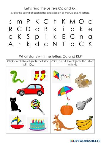 Consonants Cc and Kk