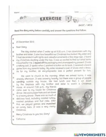 Reading comprehension Part 1