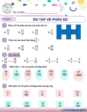 Toán 5 - Tuần 1