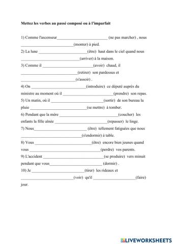 Passe compose ou imparfait