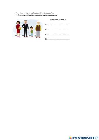 Comprensión oral descripción física