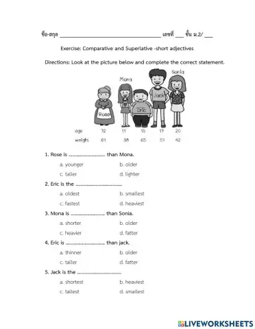 Comparative and Superlative -short adjectives