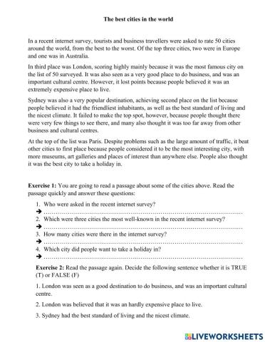 The big cities in the world