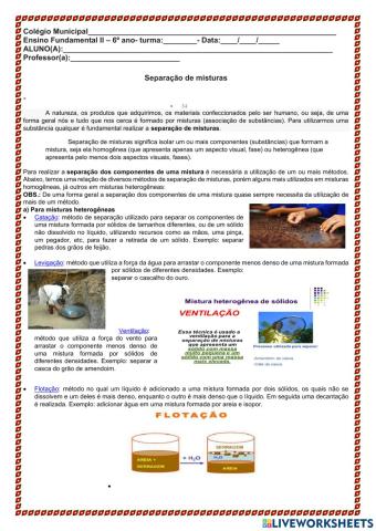 Separação de misturas