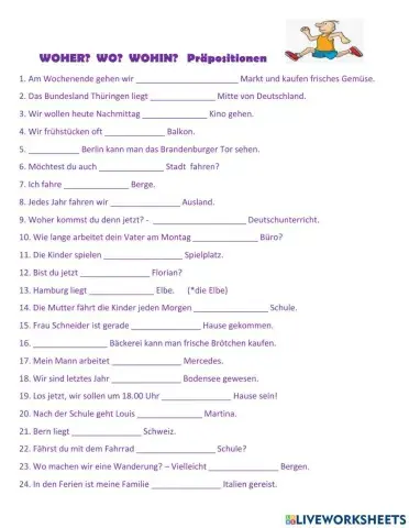 Wo - Wohin? Präpositionen