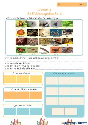 จำแนกสัตว์ 5