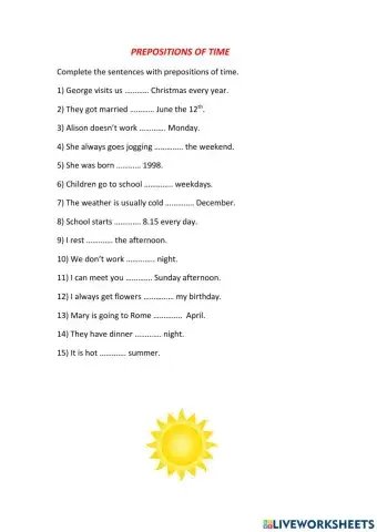 Prepositions of time