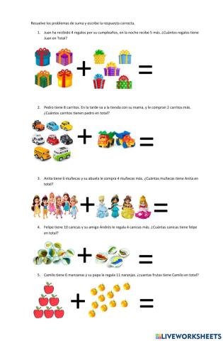 Problemas de suma