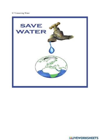 8.7 Conserving Water