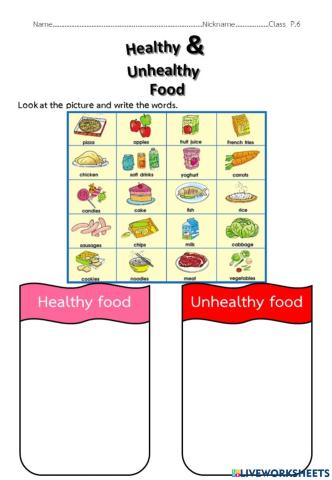 Healthy & Unhealthy Food
