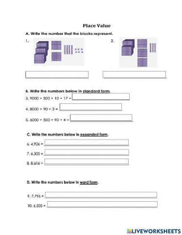 Represent 4 –Digit Numbers