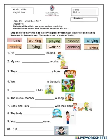 English Worksheet Is Am Are