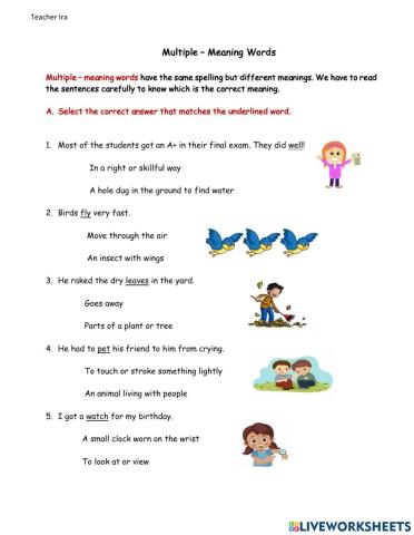Multiple Meaning Words