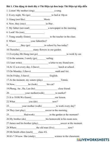 Present simple- present continuous