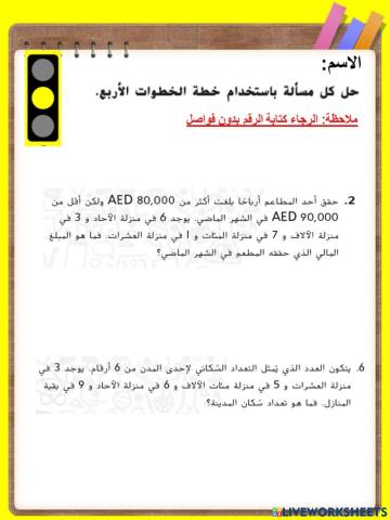 حل المسائل بالخطوات الأربع