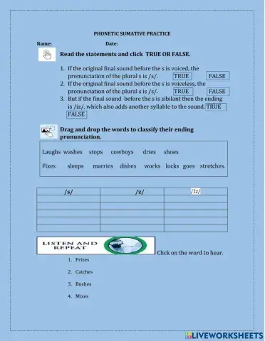 Third Person Singular and Plural Pronunciation
