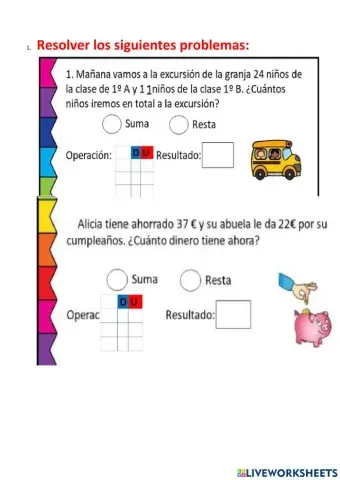 Problemas de suma y resta