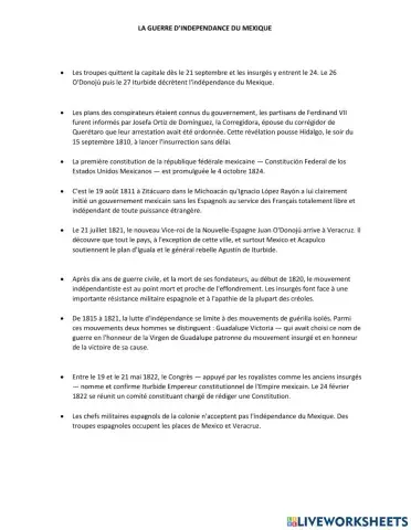 L'indépendance du Mexique