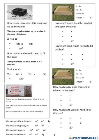 Area and Volume Set 1