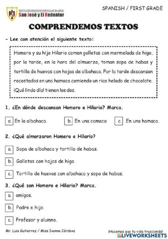 Comprensión de lectura