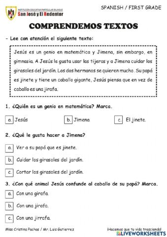 Comprensión de lectura