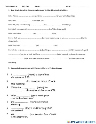 PAST SIMPLE PAST CONTINUOUS