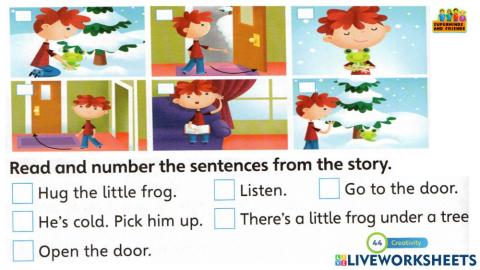 Worksheet for super minds page 44  unit 3 the pet show read and number the sentences by superminds and friends