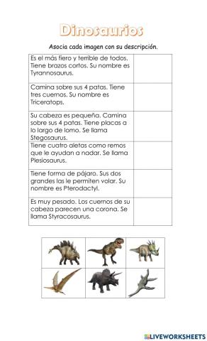Descripción Dinosaurios