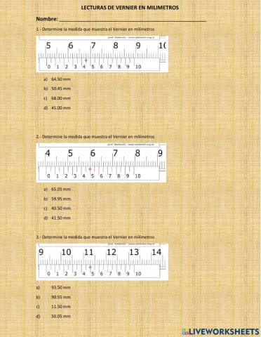Lecturas de vernier