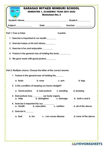 Exercise and body movements