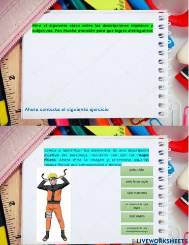 Descripción objetiva y subjetiva