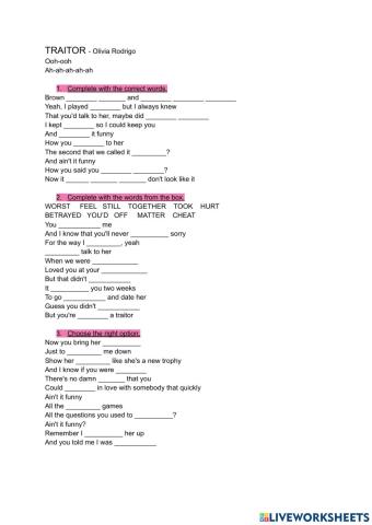 TRAITOR - Olivia Rodrigo