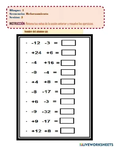 Suma de números con signo
