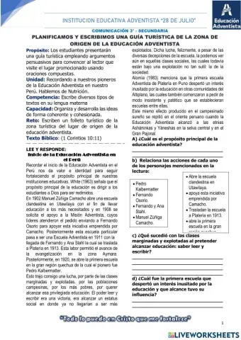 Planificamos nuestro folleto turístico