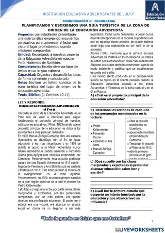 Planificamos nuestro folleto turístico