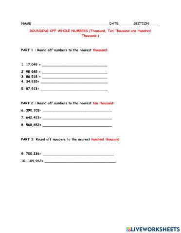 Rounding off numbers - sod