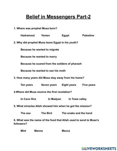 Belief in messengers part2