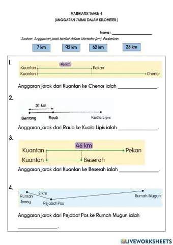 Anggar dalam kilometer