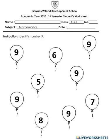 Live Worksheet Number 9