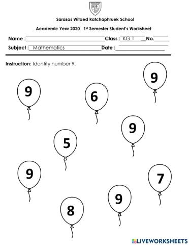 Live Worksheet Number 9