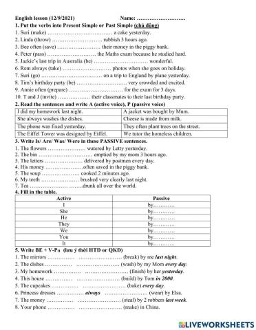 Grade 6- Passive Voice