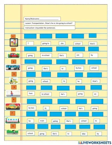 Transportation -How's she going to school?